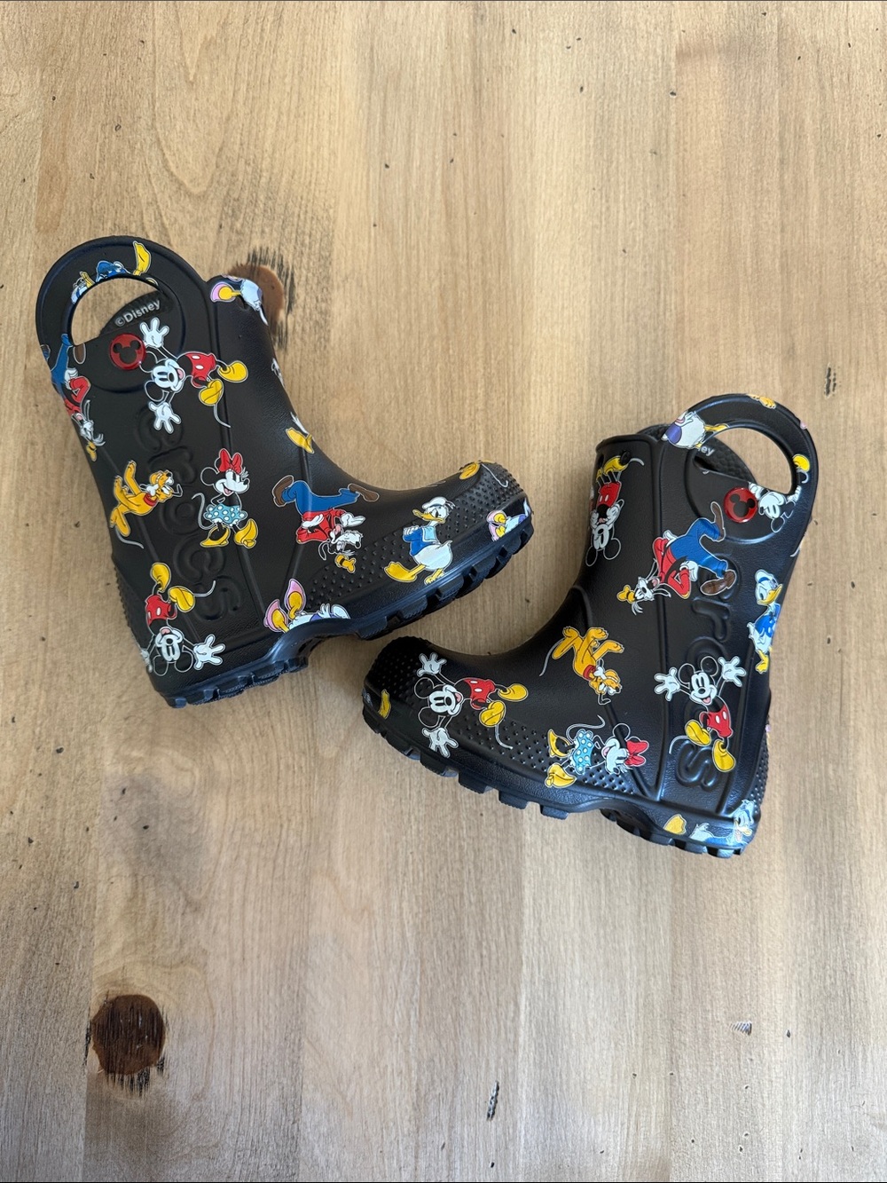 CROCS Toddler Black Mickey & Friends Handle It Rain Boots